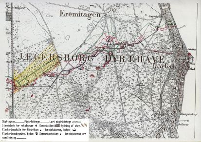 Kort over anlæggene i Dyrehaven