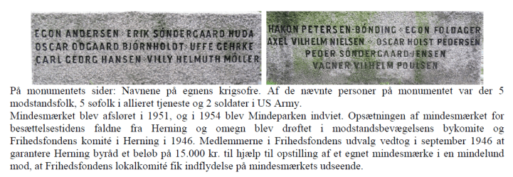 Navne på Mindemonumentet