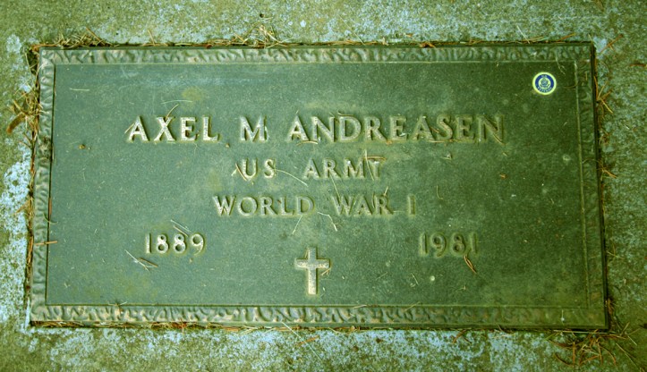 Axel Martin Andreasen headstone