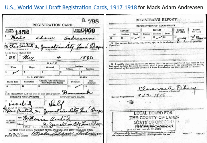 Mads Adam Andreasen WW1